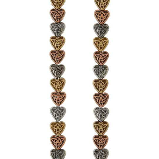 Multicolor Plated Metal Heart Beads, 6mm by Bead Landing&#x2122;